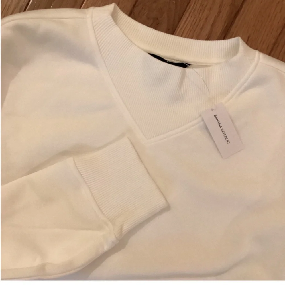BANANA REPUBLIC FLEECE - DOLMAN DROP SHOULDER W RIB NECK DETAIL MID WEIGHT MED